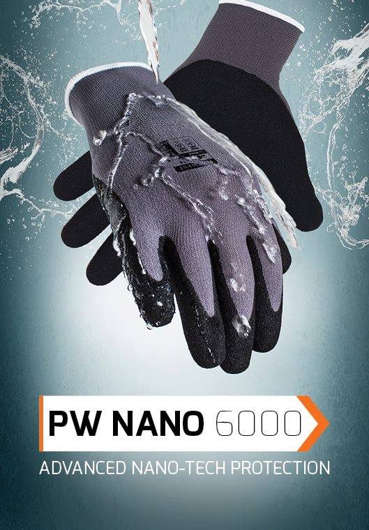 Aqua nano glove with water beading off